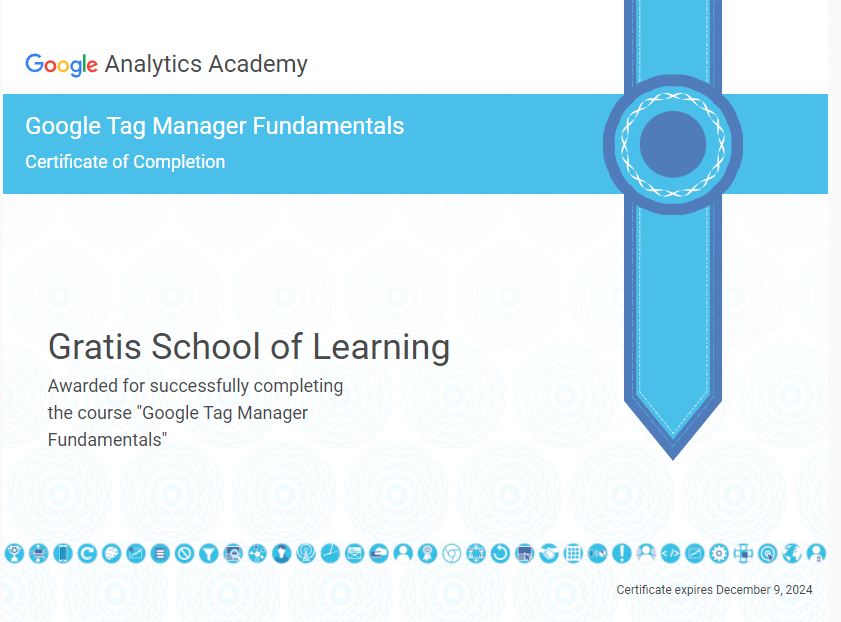 Google Tag Manager fundamentals certification