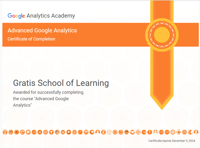 Advanced Google analytics certification