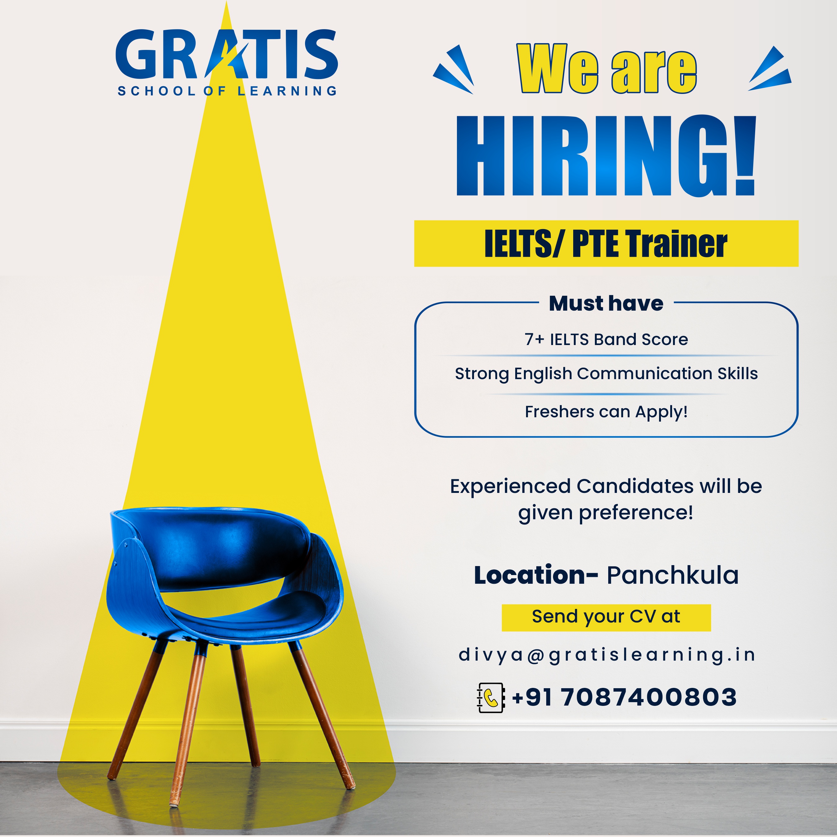 Hiring PTE Trainer